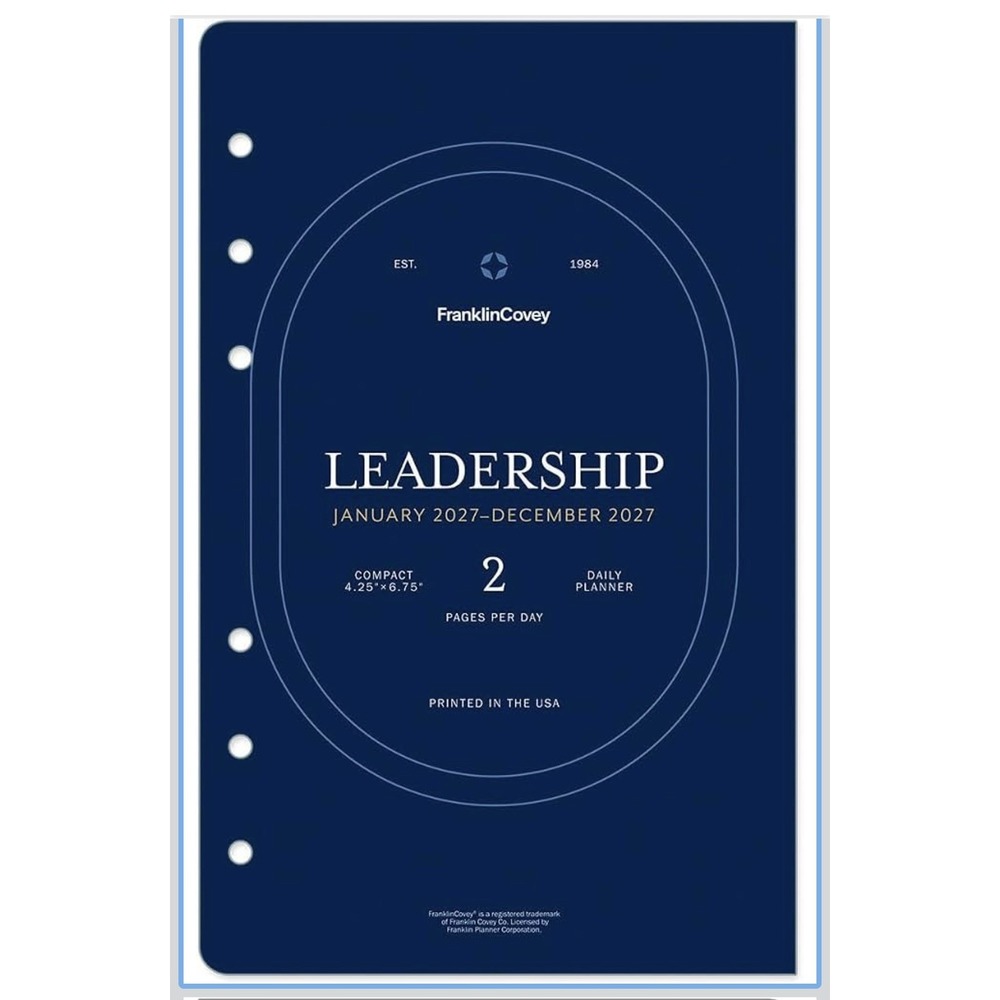 Franklin Covey Leadership Daily Planner Classic 7 Holes New 2026